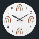 Boho Terracotta Rainbow Kids Wall Clock Stor Klocka<br><div class="desc">Vi lägger alltid till nya mönster varje dag!</div>