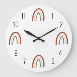 Boho Terracotta Rainbow Kids Wall Clock Stor Klocka