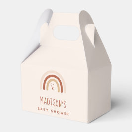 Boho Terracotta Rainbow Stars & Måne Baby Shower Presentaskar