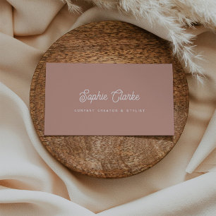 Boho Terracotta Retro-skript med QR-kod Visitkort