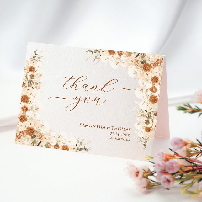 Boho Terracotta Ro Calla Lily Bröllop Tack (Skapare uppladdad)