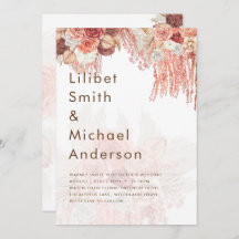 Boho Terracotta Ro Pampas Grass Blommigt Bröllop