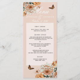Boho Terracotta Sage Blommigt Fall Wedding Meny