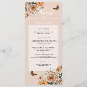 Boho Terracotta Sage Blommigt Fall Wedding Meny