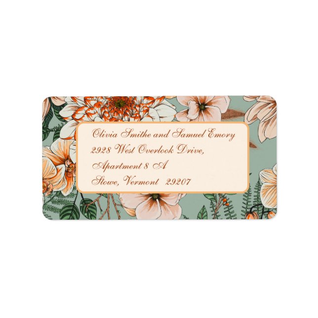 Boho Terracotta Sage Fall Wedding Adressetikett (Framsidan)