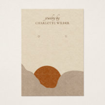 Boho Terracotta Sand Abstrakt Earring Visning Card