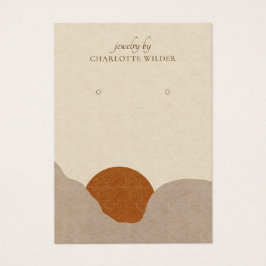 Boho Terracotta Sand Abstrakt Earring Visning Card Visitkort