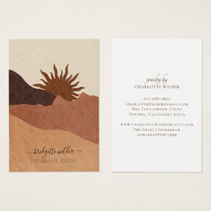 Boho Terracotta Sand Abstrakt Earring Visning Card Visitkort