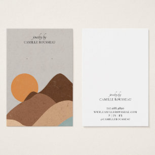 Boho Terracotta Sand Abstrakt Earring Visning Card Visitkort