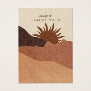 Boho Terracotta Sand Abstrakt Earring Visning Card Visitkort