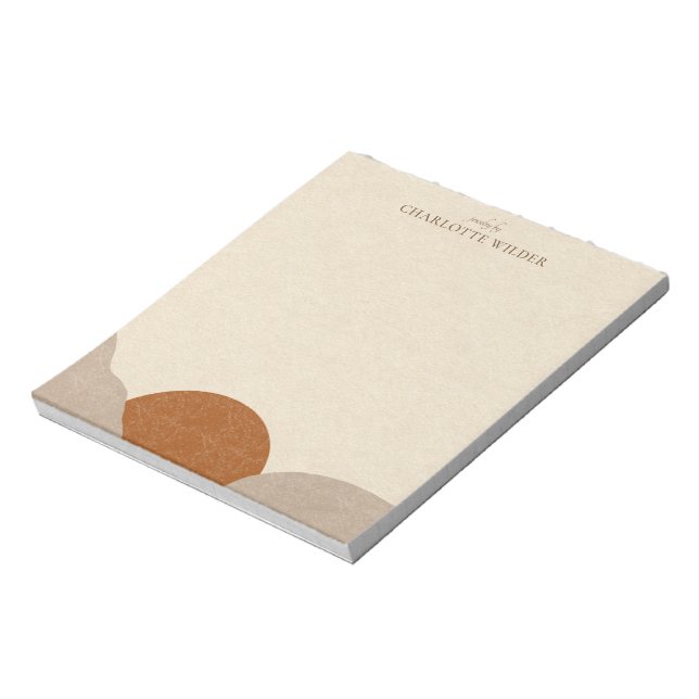 Boho Terracotta Sand Abstrakt Handmade Jewelry Anteckningsblock (Roterad)