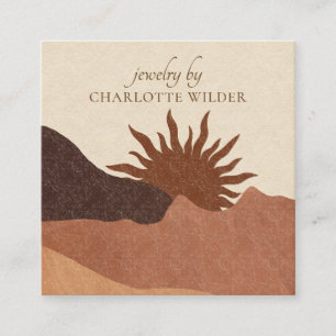 Boho Terracotta Sand Abstrakt Handmade Jewelry Bus Fyrkantigt Visitkort