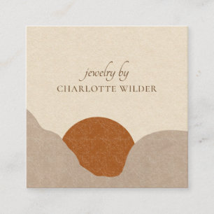 Boho Terracotta Sand Abstrakt Handmade Jewelry Bus Fyrkantigt Visitkort