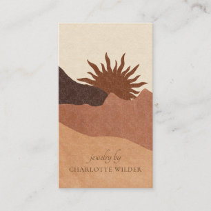 Boho Terracotta Sand Abstrakt Handmade Jewelry Bus Visitkort