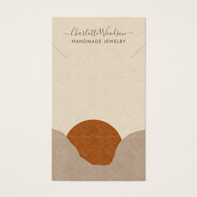 Boho Terracotta Sand Abstrakt Necklace Visning Visitkort (Framsidan)