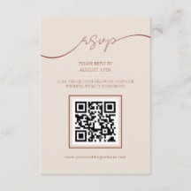 Boho Terracotta Script QR-kodkort