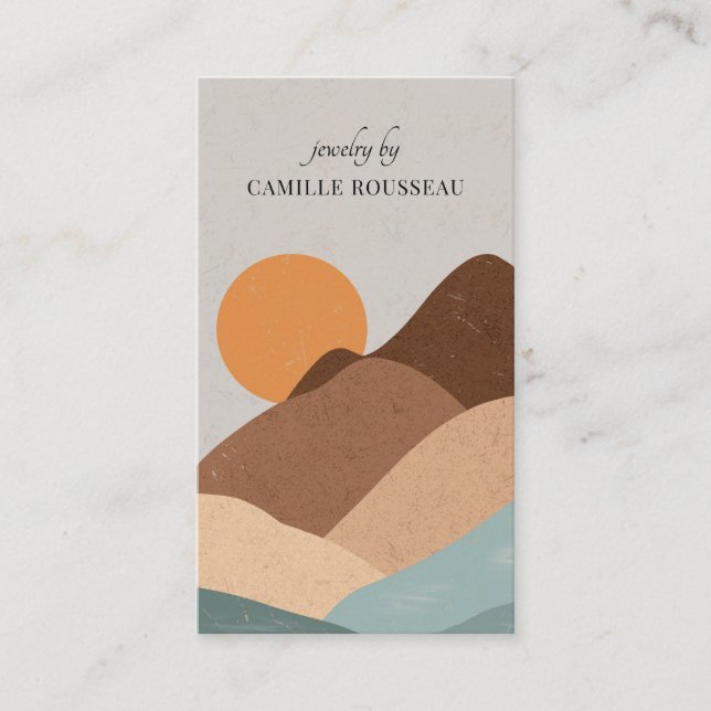 Boho Terracotta Sol-bergen handgjorda judar Visitkort (Framsida)