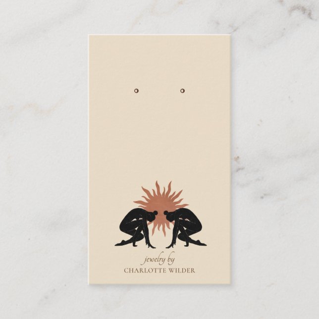 Boho Terracotta Sol Handmade Jewelry Visning Cards Visitkort (Framsida)