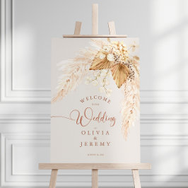 Boho Terracotta Torkade blommor och Pampas Grass Poster