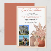 Boho Terracotta Torkade gräs Blommigt Foto Flytta