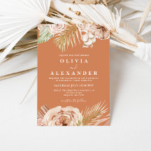 Boho Terracotta Tropical Blommigt och Handflatan b