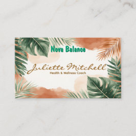 Boho Terracotta Tropical Health Business Card Visitkort