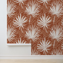 Boho Terracotta White Handflatan Löv Skriv ut Möns