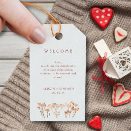 Boho Terracotta WildblomWedding Favor Presentetikett