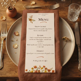 Boho Terracotta Wildflower Fall Wedding Meny
