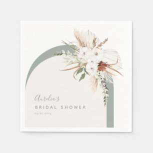 Boho Terrakotta Blommig Båge Servetter