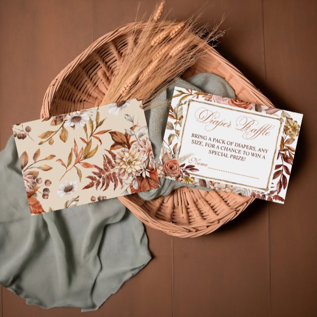 Boho Terrakotta Blommig Blöja-Lottkvitto Tilläggskort (Skapare uppladdad)
