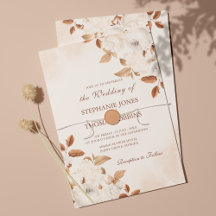 Boho Terrakotta Blommig Bröllopsinbjudan