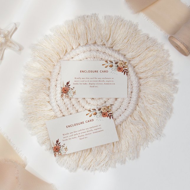 Boho Terrakotta Blommig Inneslutningskort Anteckningskort (Skapare uppladdad)