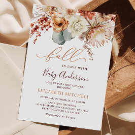 Boho Terrakotta Blommor Höst Bebis Shower Inbjudningar