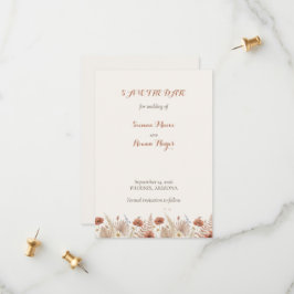 Boho Terrakotta Blommor & Pampasgräs Spara Datumet