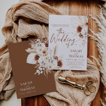 Boho Terrakotta Bröllopsinbjudan Kort