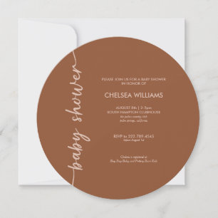 Boho Terrakotta Brun + Beige Bebis Shower Inbjudningar