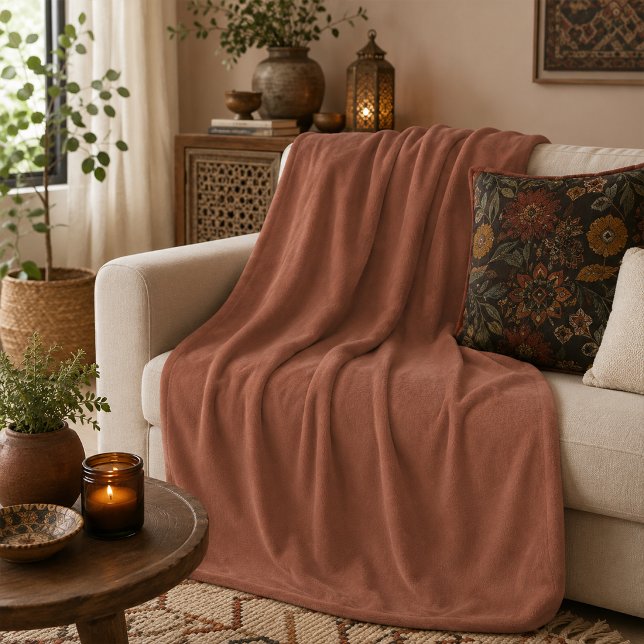 Boho Terrakotta Fleeceaccent Fleecefilt (Skapare uppladdad)