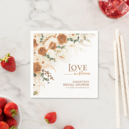 Boho Terrakotta Love in Bloom Bröllopsdusch Pappersservett