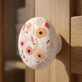 Boho Terrakotta Orange Persika Blommig Knopp