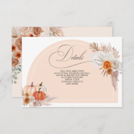 Boho Terrakotta Pampas Pumpa Höst Detaljer Tilläggskort