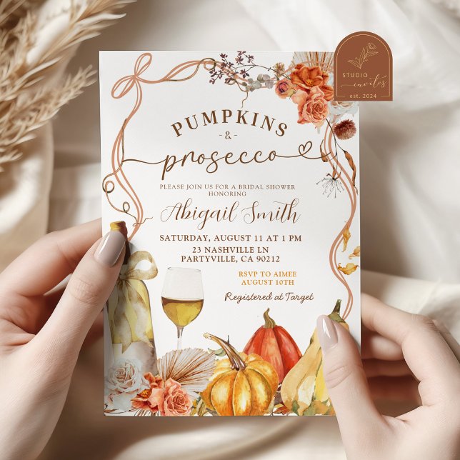 Boho Terrakotta Pumpa Bröllopsfest Inbjudningar (Skapare uppladdad)