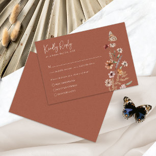 Boho Terrakotta RSVP-kort OSA Kort