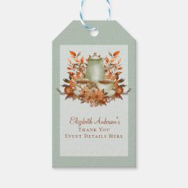 Boho Terrakotta Salvia Tekannsfest Blommiga Presen Presentetikett
