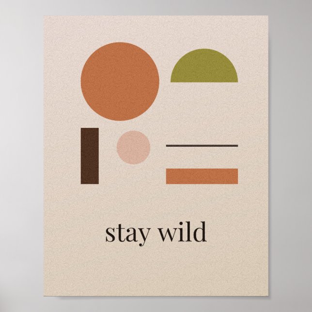 Boho Terrakotta Solvalvs Konsttryck - Vild och Fri Poster (Framsidan)