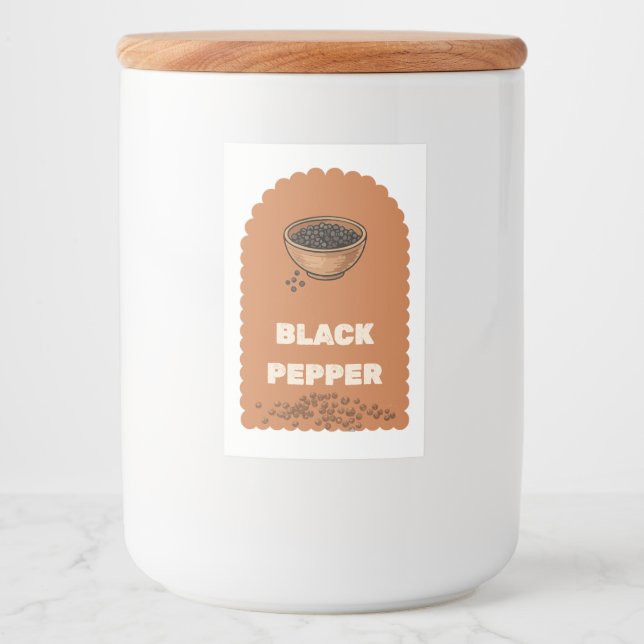 Boho Terrakotta Svartpeppar Kryddburk Etikett Klis (Framsida)