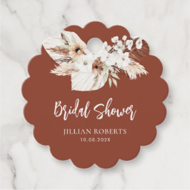 boho terrakotta vita blommor bröllopsdusch present gåvor etiketter