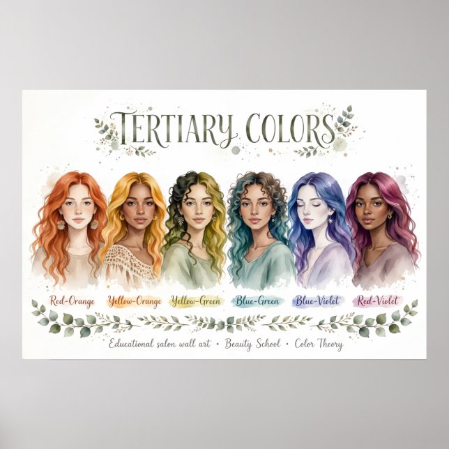 Boho Tertiära Färger Utbildning Poster (Framsidan)