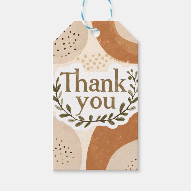 Boho Thank You Gift Tag Presentetikett (Framsidan)