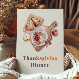Boho Thanksgiving Dinner Feast Helg Vykort